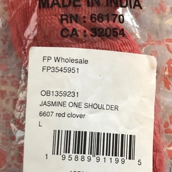 FREE PEOPLE Jasmine One Shoulder One Sleeved Asymmetrical Cotton Top/LG NWT - Picture 12 of 13